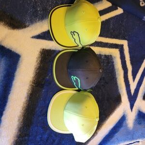 RICKIE FOWLER NEON GREEN AND BLACK MONOLINE HATS SIZE S/M